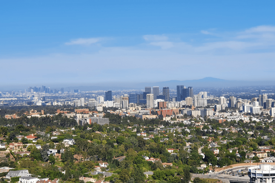 Century City Los Angeles view from Getty Research centre