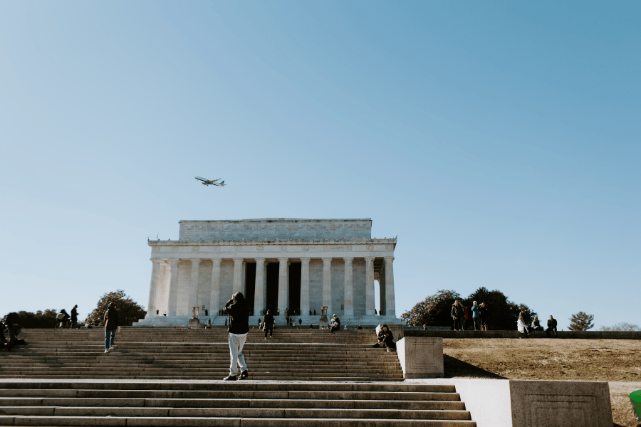 People at the Lincoln Memorial in Washington, DC, United States