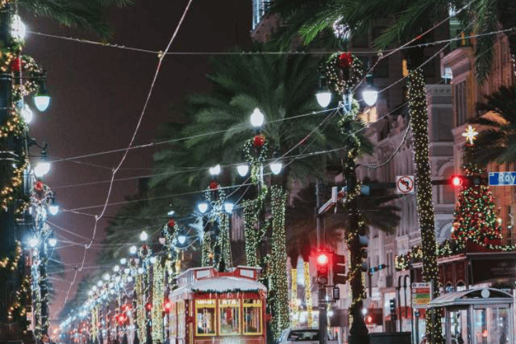 Canal street by night, , New Orleans