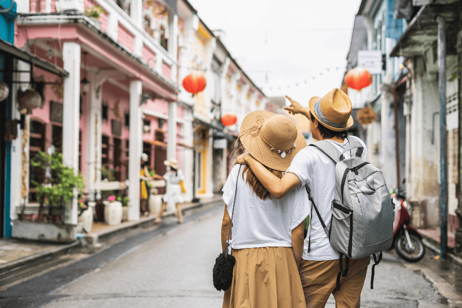 Picture of the couple in the old Phuket Town