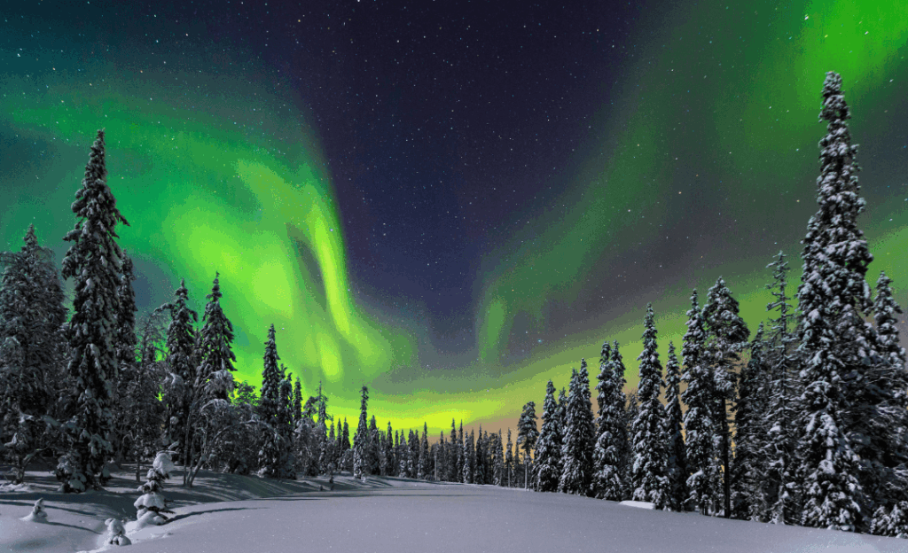 Finland, Lapland northern lights