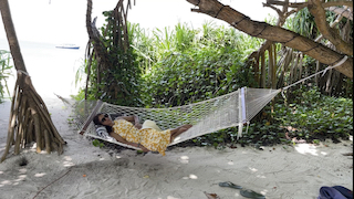 Relaxing in a Hammock, Maldives