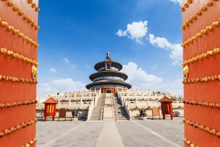 Ancient sacrificial temple scenery,Temple of Heaven in Beijing,China