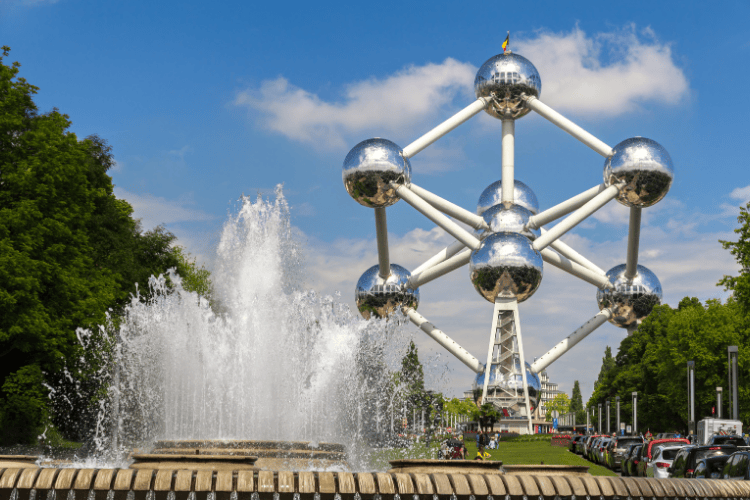View of Atomium in Brussels