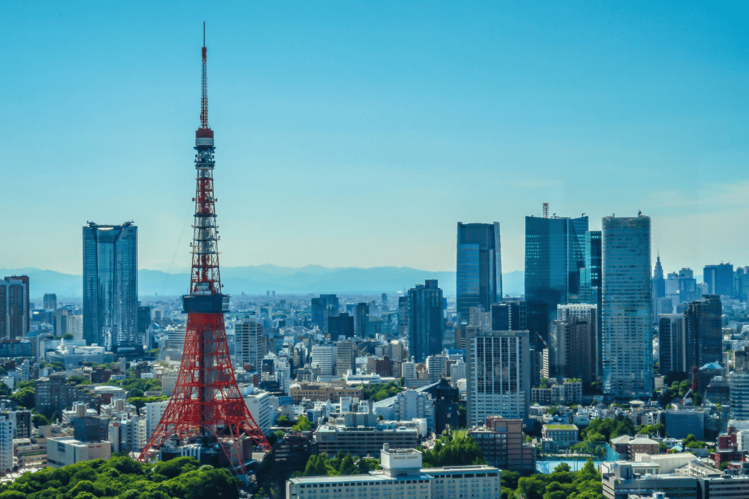 Tokyo Tower with cityscape background