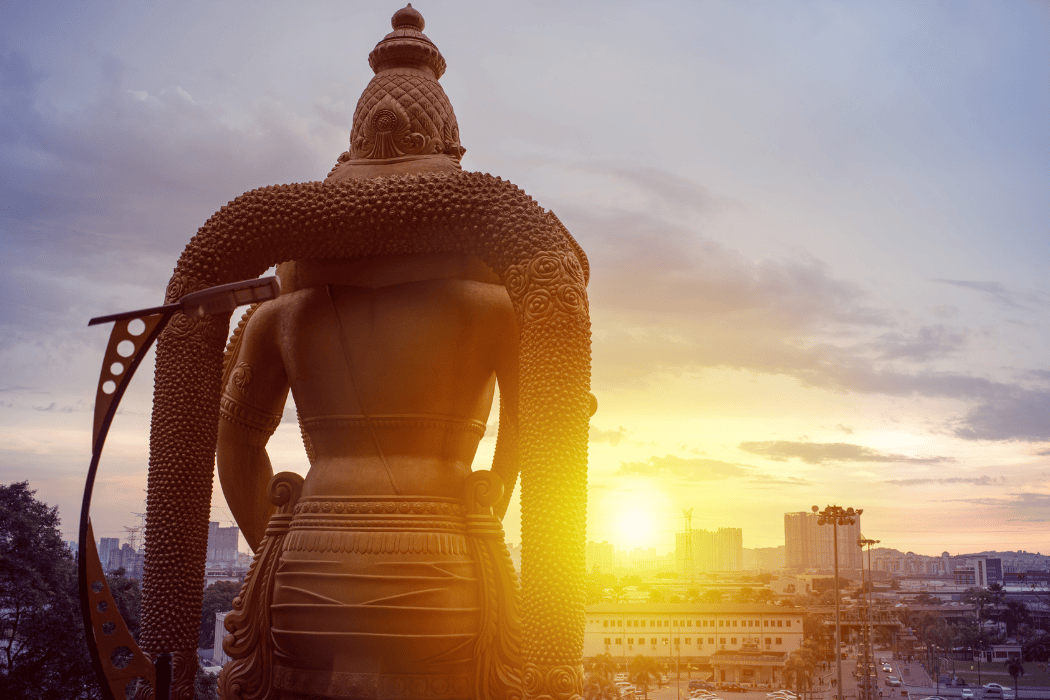 Sunset image of Lord Murugan