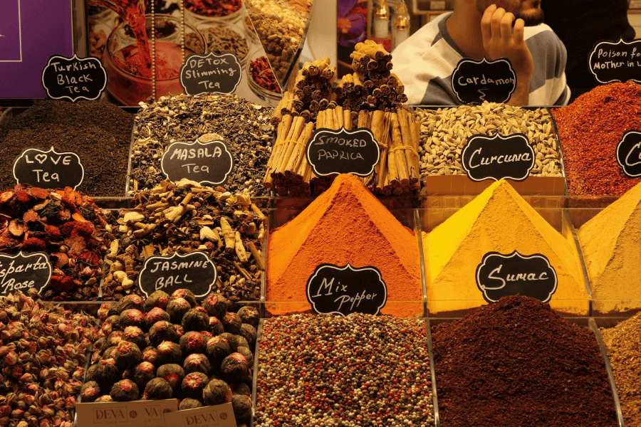 Market Display of different tea