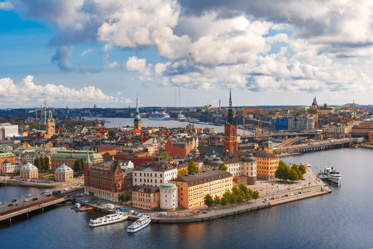 Panorama of Gamla Stan in Stockholm, Sweden